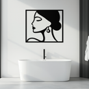 Female Silhouette Metal Wall Art – Elegant Modern Black Abstract Home Decor- KAF389