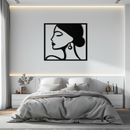 Female Silhouette Metal Wall Art – Elegant Modern Black Abstract Home Decor- KAF389
