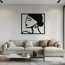 Female Silhouette Metal Wall Art – Elegant Modern Black Abstract Home Decor- KAF389