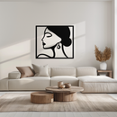 Female Silhouette Metal Wall Art – Elegant Modern Black Abstract Home Decor- KAF389