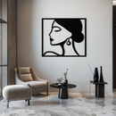 Female Silhouette Metal Wall Art – Elegant Modern Black Abstract Home Decor- KAF389