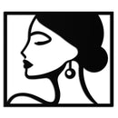 Female Silhouette Metal Wall Art – Elegant Modern Black Abstract Home Decor- KAF389