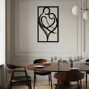 Hugging Couple Metal Wall Art – Romantic Modern Silhouette Home Decor for Bedroom or Living Room- KAF390
