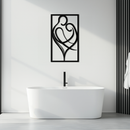 Hugging Couple Metal Wall Art – Romantic Modern Silhouette Home Decor for Bedroom or Living Room- KAF390