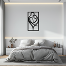 Hugging Couple Metal Wall Art – Romantic Modern Silhouette Home Decor for Bedroom or Living Room- KAF390