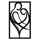 Hugging Couple Metal Wall Art – Romantic Modern Silhouette Home Decor for Bedroom or Living Room- KAF390