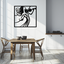Woman Violinist Metal Wall Art – Modern Musician Silhouette Decor for Music Lovers- KAF391