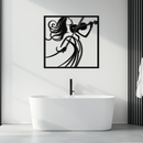 Woman Violinist Metal Wall Art – Modern Musician Silhouette Decor for Music Lovers- KAF391