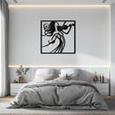 Woman Violinist Metal Wall Art – Modern Musician Silhouette Decor for Music Lovers- KAF391
