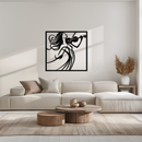 Woman Violinist Metal Wall Art – Modern Musician Silhouette Decor for Music Lovers- KAF391