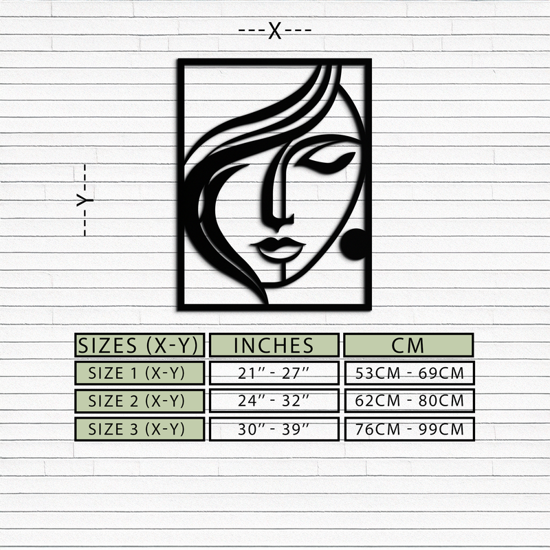 Woman Silhouette Metal Wall Art – Elegant Minimalist Female Figure Decor for Modern Spaces- KAF392