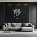 Floral Greek Statue Line Art – Modern Abstract Face Metal Wall Decor- KAF394