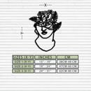 Floral Greek Statue Line Art – Modern Abstract Face Metal Wall Decor- KAF394