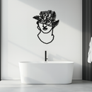 Floral Greek Statue Line Art – Modern Abstract Face Metal Wall Decor- KAF394