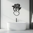 Floral Greek Statue Line Art – Modern Abstract Face Metal Wall Decor- KAF394