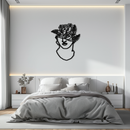 Floral Greek Statue Line Art – Modern Abstract Face Metal Wall Decor- KAF394