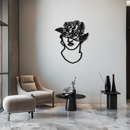Floral Greek Statue Line Art – Modern Abstract Face Metal Wall Decor- KAF394