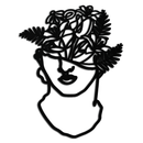 Floral Greek Statue Line Art – Modern Abstract Face Metal Wall Decor- KAF394