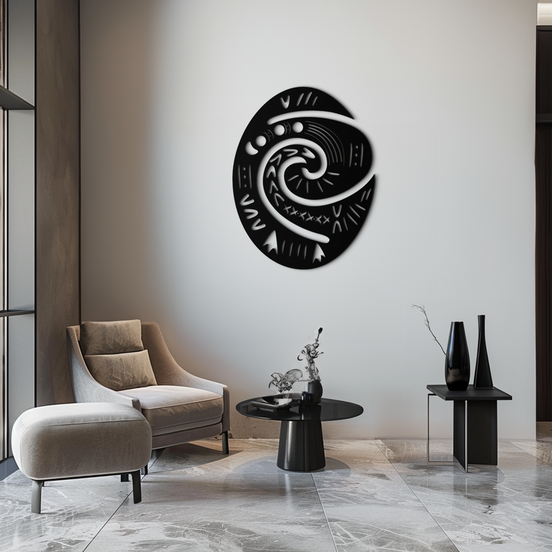 Te Fiti’s Heart  Metal Wall Art – Polynesian Spiral Symbol Decor for Home- KAF406