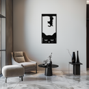 Cute Cat and Kitten Metal Wall Art – Playful Hanging Cat Silhouette Steel Decor for Pet Lovers and Home Interiors- KAF407