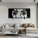 Mysterious Woman Eyes Metal Wall Art – Black Steel Feminine Silhouette Decor for Modern Stylish Interiors- KAF408