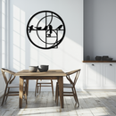 Golden Ratio Birds Metal Wall Art – Fibonacci Spiral and Birds Silhouette Black Steel Decor for Modern Interiors- KAF410