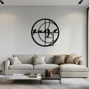 Golden Ratio Birds Metal Wall Art – Fibonacci Spiral and Birds Silhouette Black Steel Decor for Modern Interiors- KAF410