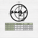 Golden Ratio Birds Metal Wall Art – Fibonacci Spiral and Birds Silhouette Black Steel Decor for Modern Interiors- KAF410