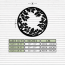 Round Leafy Branches Metal Wall Art – Nature Inspired Circular Black Steel Decor for Modern Interior and Garden- KAF411