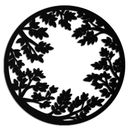 Round Leafy Branches Metal Wall Art – Nature Inspired Circular Black Steel Decor for Modern Interior and Garden- KAF411