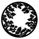 Round Leafy Branches Metal Wall Art – Nature Inspired Circular Black Steel Decor for Modern Interior and Garden- KAF411