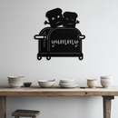 Cute Yummy Toast Metal Wall Art – Playful Kitchen Decor with Smiling Toast Characters on Toaster for Modern Home- KAF412