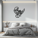 Flying Cats with Parachute Metal Wall Art – Adorable Winged Cat & Kitten Steel Decor for Kids Room and Nursery- KAF413