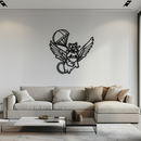 Flying Cats with Parachute Metal Wall Art – Adorable Winged Cat & Kitten Steel Decor for Kids Room and Nursery- KAF413