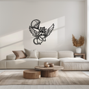 Flying Cats with Parachute Metal Wall Art – Adorable Winged Cat & Kitten Steel Decor for Kids Room and Nursery- KAF413