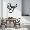 Flying Cats with Parachute Metal Wall Art – Adorable Winged Cat & Kitten Steel Decor for Kids Room and Nursery- KAF413