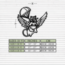 Flying Cats with Parachute Metal Wall Art – Adorable Winged Cat & Kitten Steel Decor for Kids Room and Nursery- KAF413