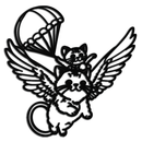 Flying Cats with Parachute Metal Wall Art – Adorable Winged Cat & Kitten Steel Decor for Kids Room and Nursery- KAF413