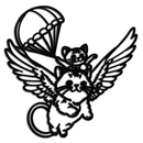 Flying Cats with Parachute Metal Wall Art – Adorable Winged Cat & Kitten Steel Decor for Kids Room and Nursery- KAF413