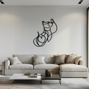 Dog and Butterfly Line Art Metal Wall Decor – Minimalist Pet Silhouette Black Steel Artwork for Home Interiors- KAF414