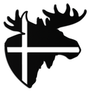 Nordic Moose Silhouette Metal Wall Art – Scandinavian Elk Head with Cross Decor for Modern Rustic Interiors- KAF415