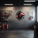 Fix It Tools Metal Wall Art – Industrial Gear & Hand Tools Silhouette Black Steel Decor for Garage or Workshop- KAF419