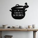 Cute Smiling Cooking Pot Metal Wall Art – Playful Kitchen Steel Decor with Heart Steam for Home and Café Interiors- KAF420