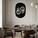 Abstract Spiral Hands Metal Wall Art – Mystical Black Steel Decor with Spiraled Palm Silhouette for Modern Interiors- KAF421