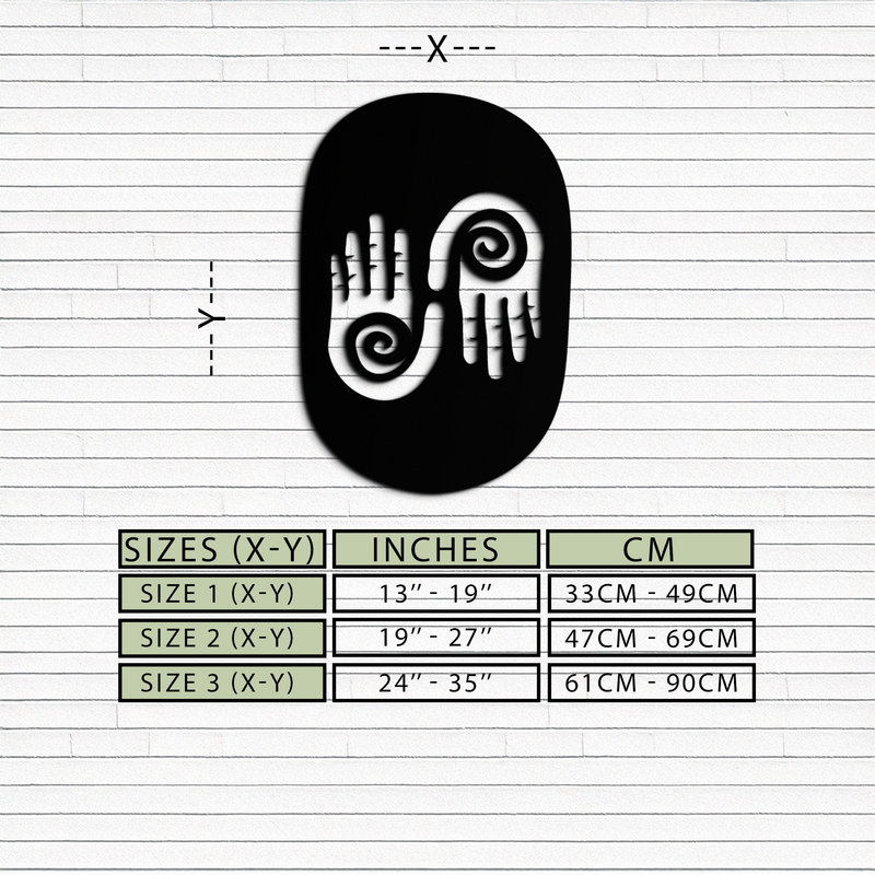 Abstract Spiral Hands Metal Wall Art – Mystical Black Steel Decor with Spiraled Palm Silhouette for Modern Interiors- KAF421