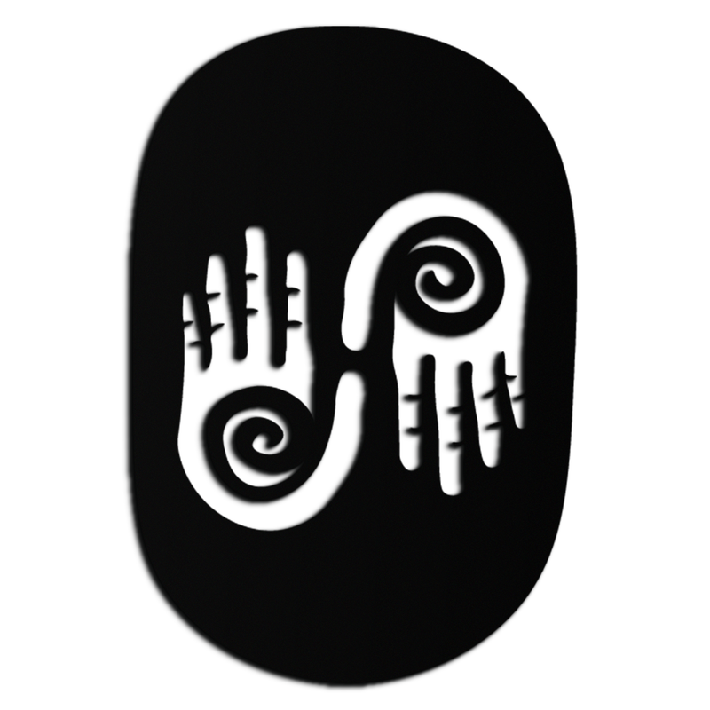 Abstract Spiral Hands Metal Wall Art – Mystical Black Steel Decor with Spiraled Palm Silhouette for Modern Interiors- KAF421