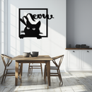 Cute Peeking Cat "Meow" Metal Wall Art – Playful Black Cat Silhouette Steel Decor for Pet Lovers and Home Interiors- KAF425