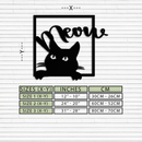 Cute Peeking Cat "Meow" Metal Wall Art – Playful Black Cat Silhouette Steel Decor for Pet Lovers and Home Interiors- KAF425