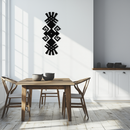 Tribal Ethnic Pattern Metal Wall Art – Abstract Geometric Black Steel Decor for Modern Bohemian Interiors- KAF432