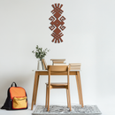 Tribal Ethnic Pattern Metal Wall Art – Abstract Geometric Black Steel Decor for Modern Bohemian Interiors- KAF432